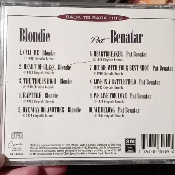 CD BLONDIE & PAT BENETAR - Picture 2 of 6